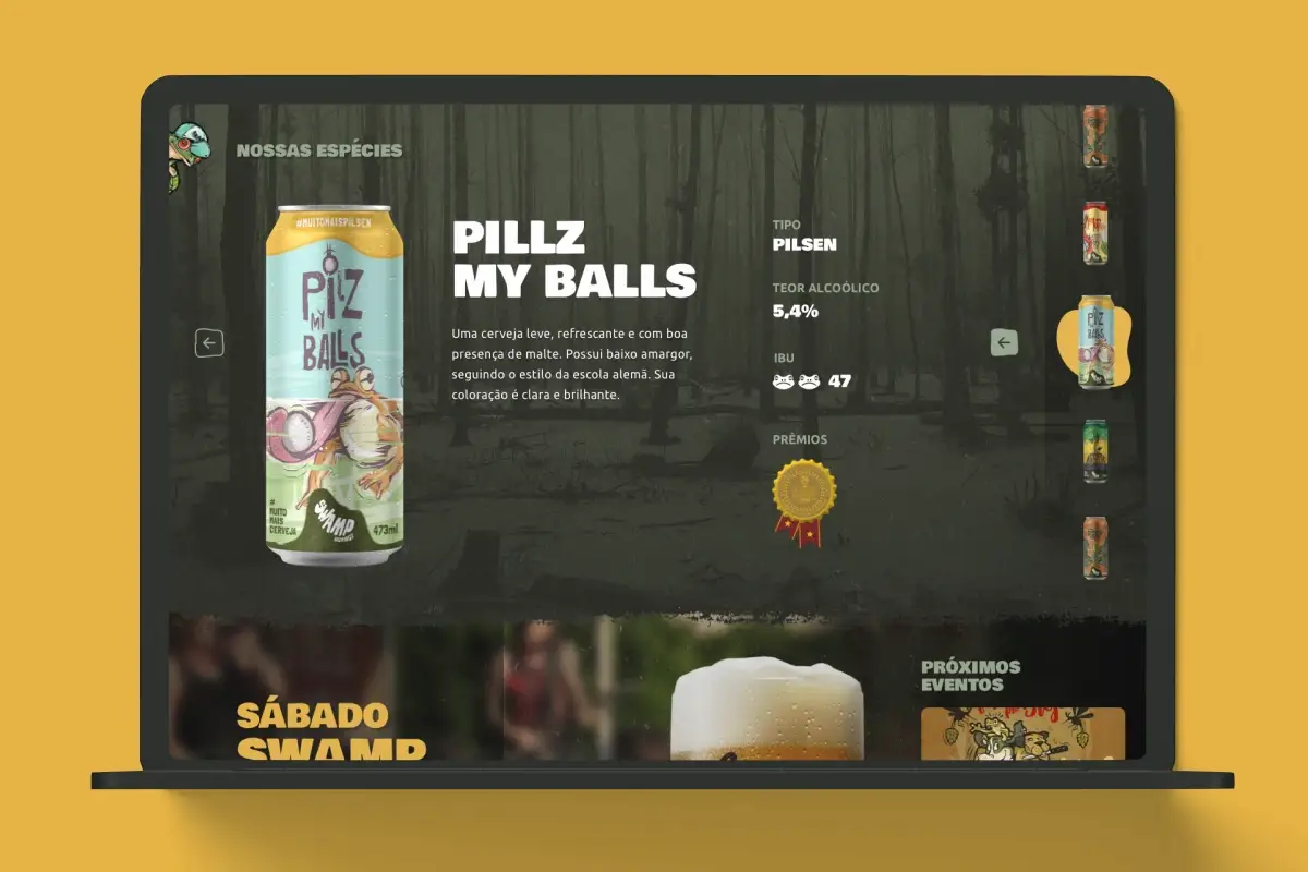 Website da Swamp Brewing criado pela Gaud Marketing